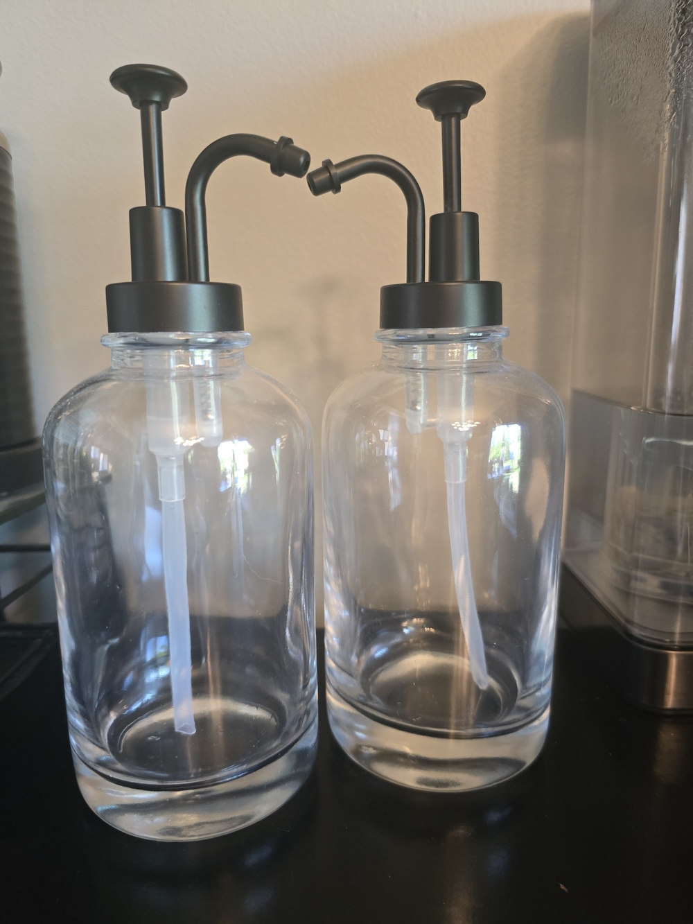 Coffee Syrup Dispenser Set  (2) with Matte Black Pumps